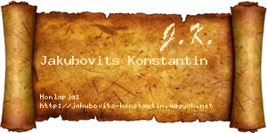 Jakubovits Konstantin névjegykártya
